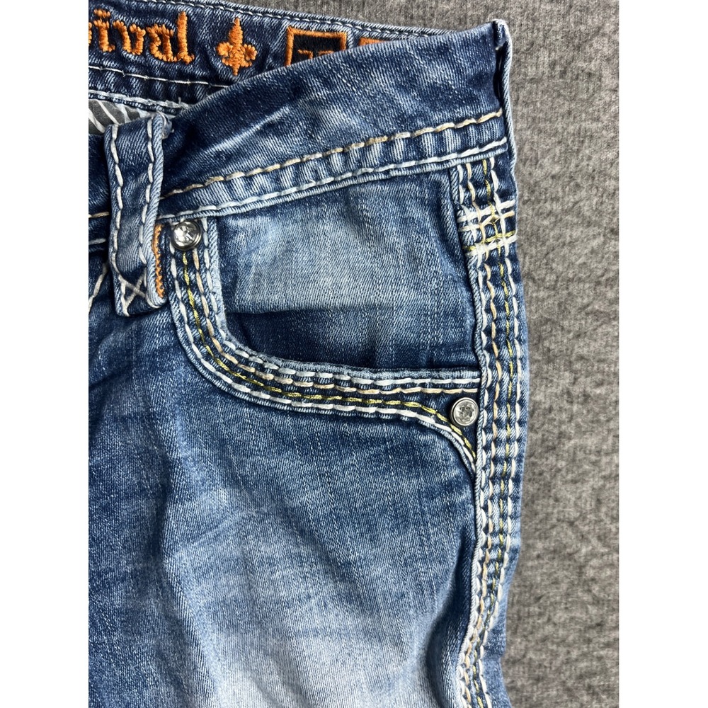 Rock Revival Sundee Mid Rise Bootcut Jeans Blue Embroidered Flap Pocket Size 25 - Picture 11 of 16